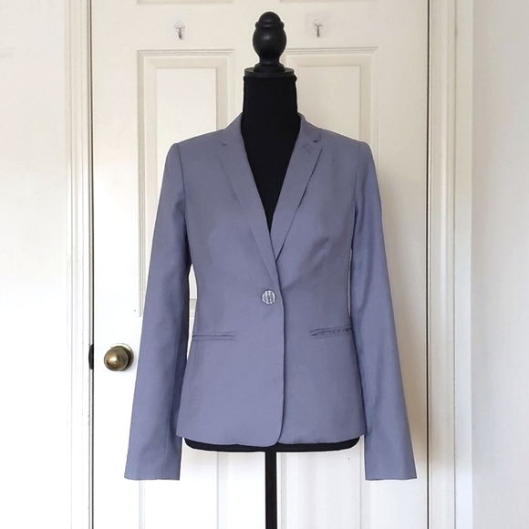 The Limited Rayon Blended Bluish Grey Blazer with lining and pockets. - Picture 1 of 4